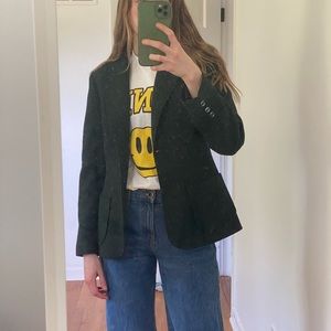 Thrifted Wool Blazer (DARK GREEN)